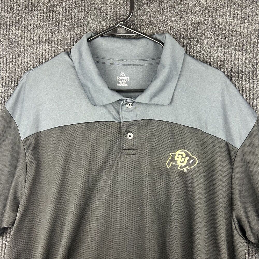 Colorado Buffaloes Shirt Mens 2XL Black Gray NCAA Football Dri Fit Polo